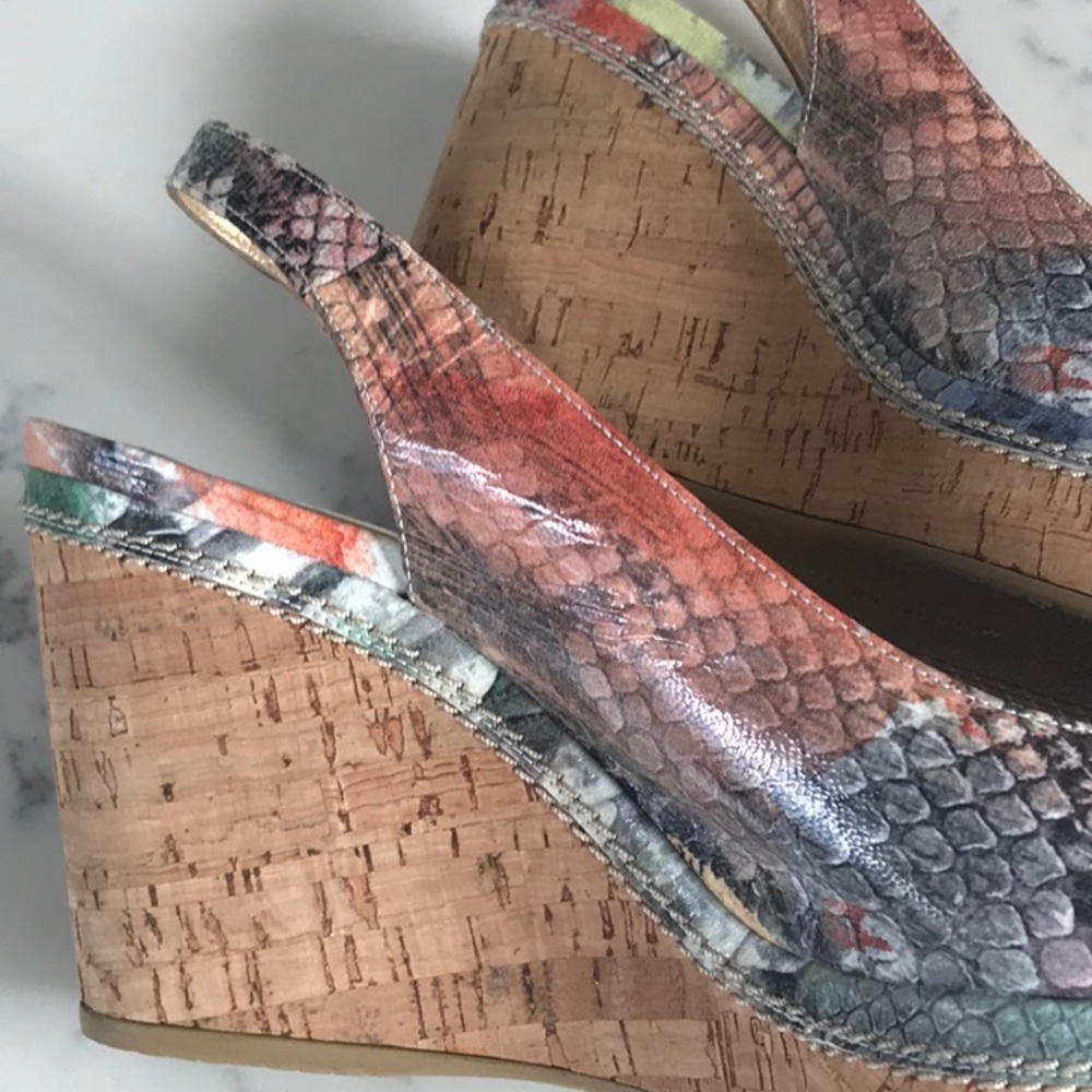 Stuart Weitzman Multi Colored Wedge Sandals - image 2